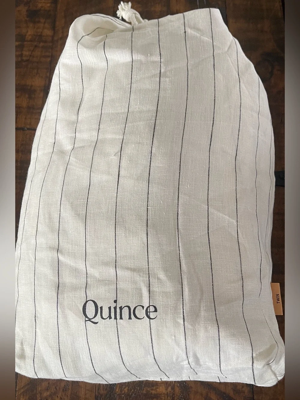 NWOT Quince European Linen Stripe 2 Pc Duvet Cover Set, Twin (Pencil Stripe)